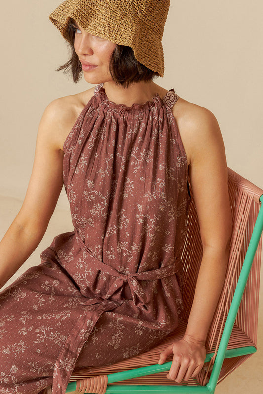 BICOLOR HALTER DRESS