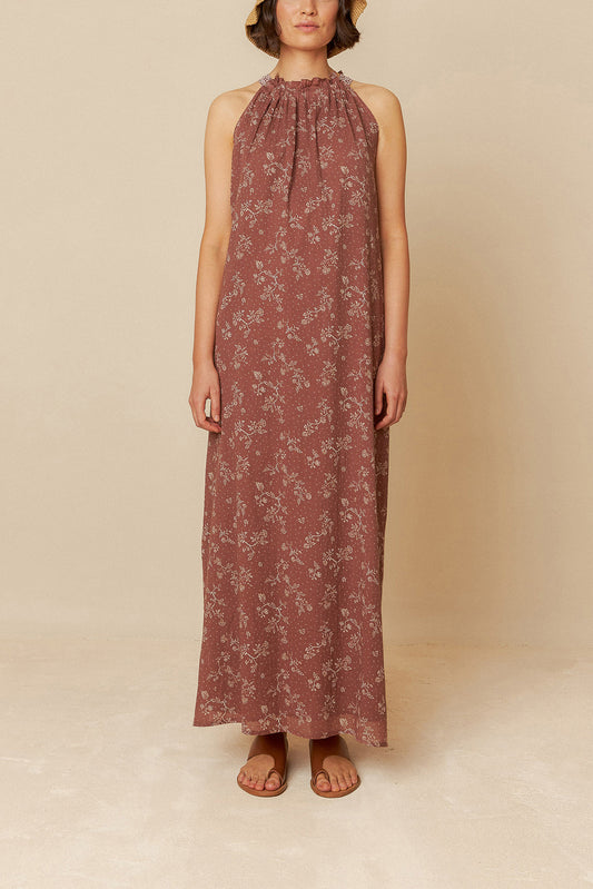 BICOLOR HALTER DRESS