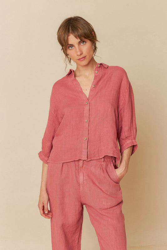 LINEN BOX-CUT SHIRT