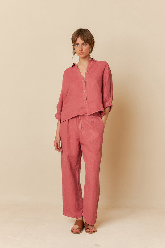 LINEN BOX-CUT SHIRT