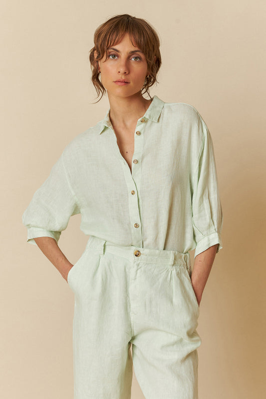 LINEN BOX-CUT SHIRT