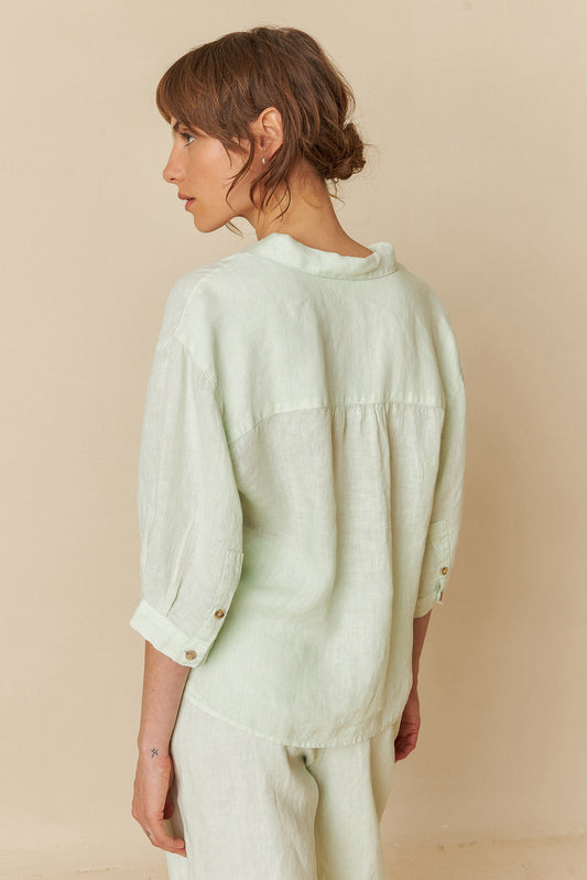LINEN BOX-CUT SHIRT