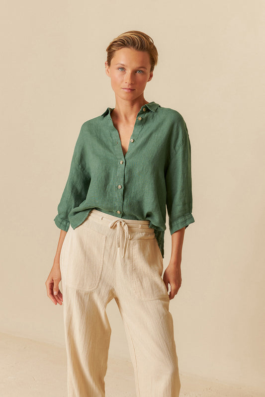 LINEN BOX-CUT SHIRT