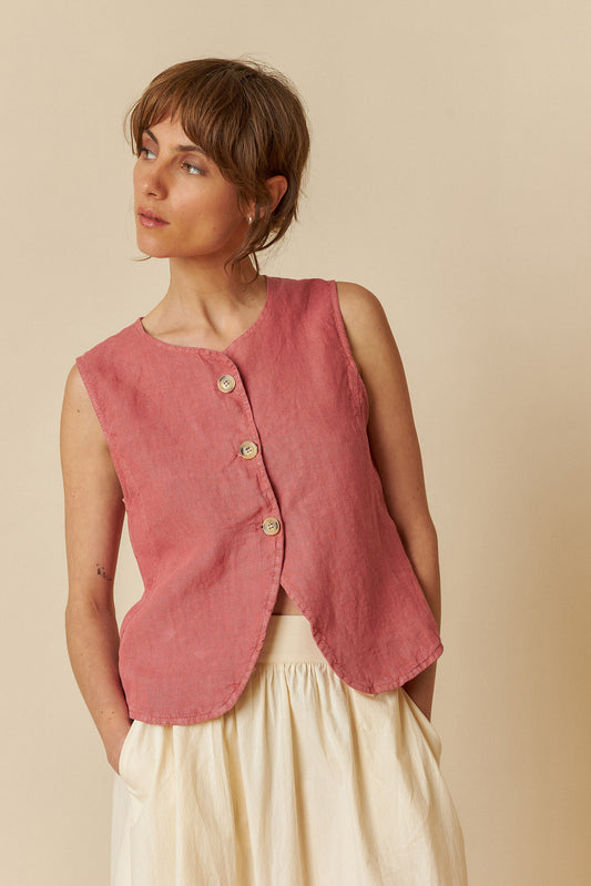 BASIC LINEN VEST