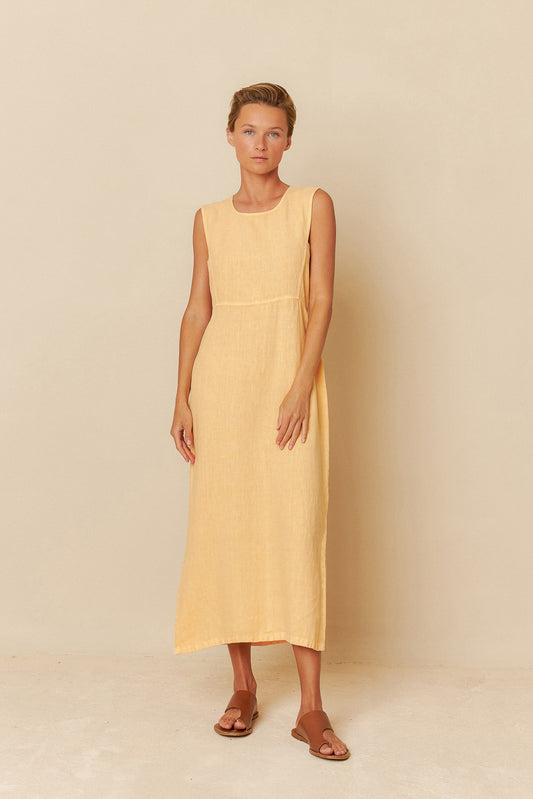 LINEN MIDI DRESS