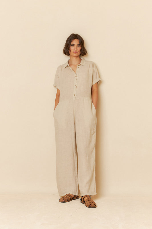 LINEN SHIRT JUMPSUIT