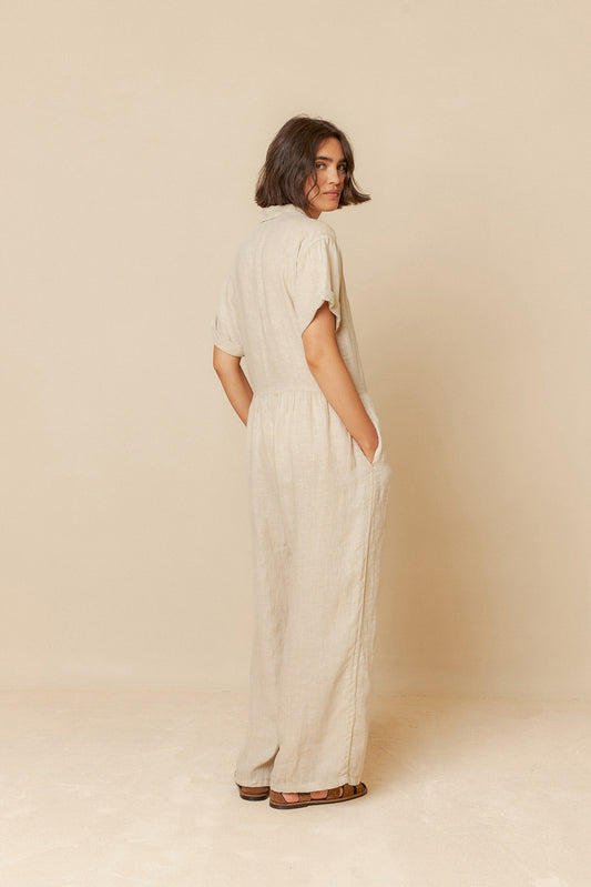 LINEN SHIRT JUMPSUIT