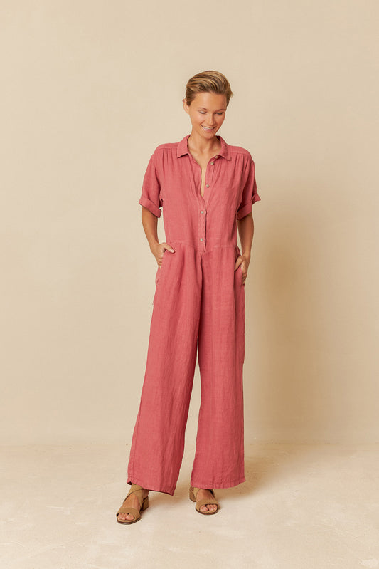LINEN SHIRT JUMPSUIT