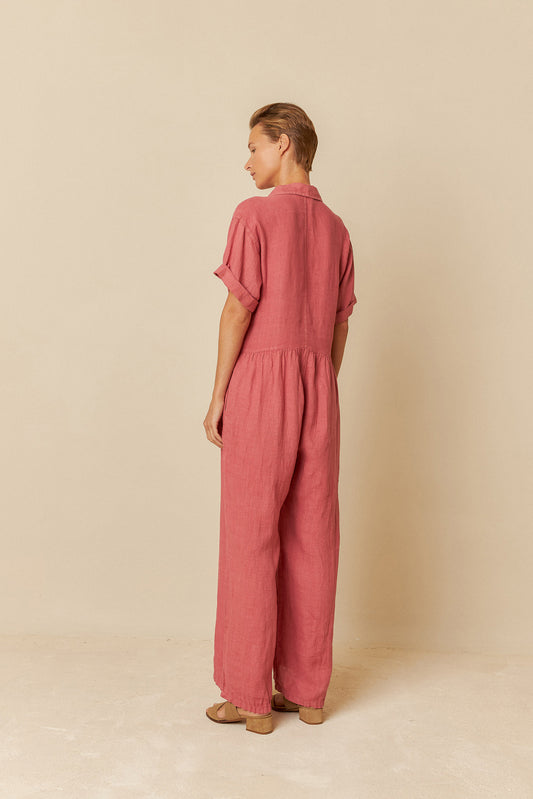 LINEN SHIRT JUMPSUIT