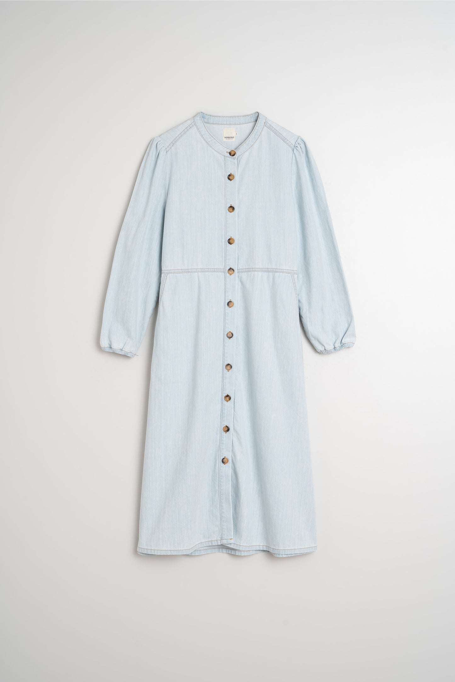WASHED-EFFECT DENIM DRESS