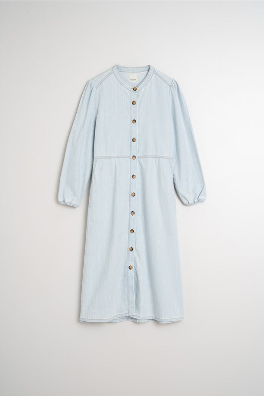 WASHED-EFFECT DENIM DRESS