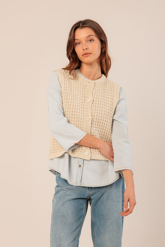 [CL] BASKET WEAVE KNIT VEST