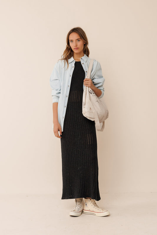RIBBED KNIT DRESS