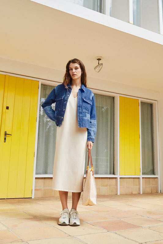 FLEECE DRESS WITH SLITS