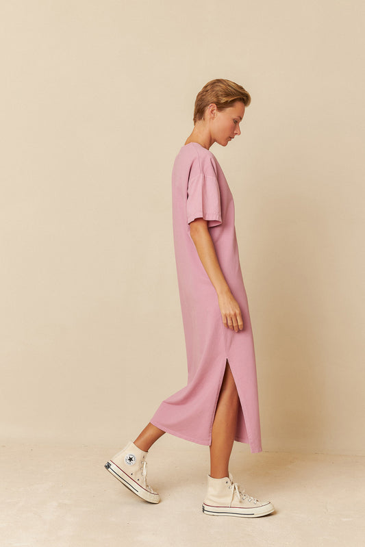 FLEECE DRESS WITH SLITS