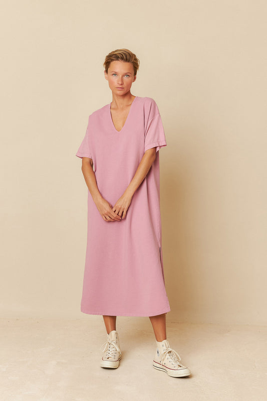 FLEECE DRESS WITH SLITS