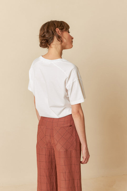 V-NECK COTTON T- SHIRT