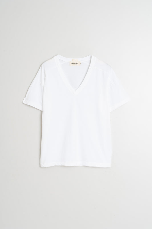 V-NECK COTTON T- SHIRT