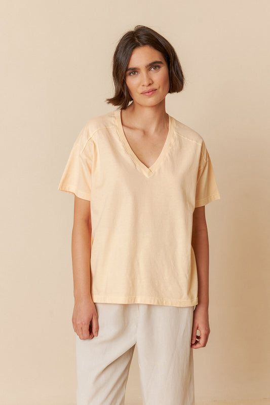 V-NECK COTTON T- SHIRT