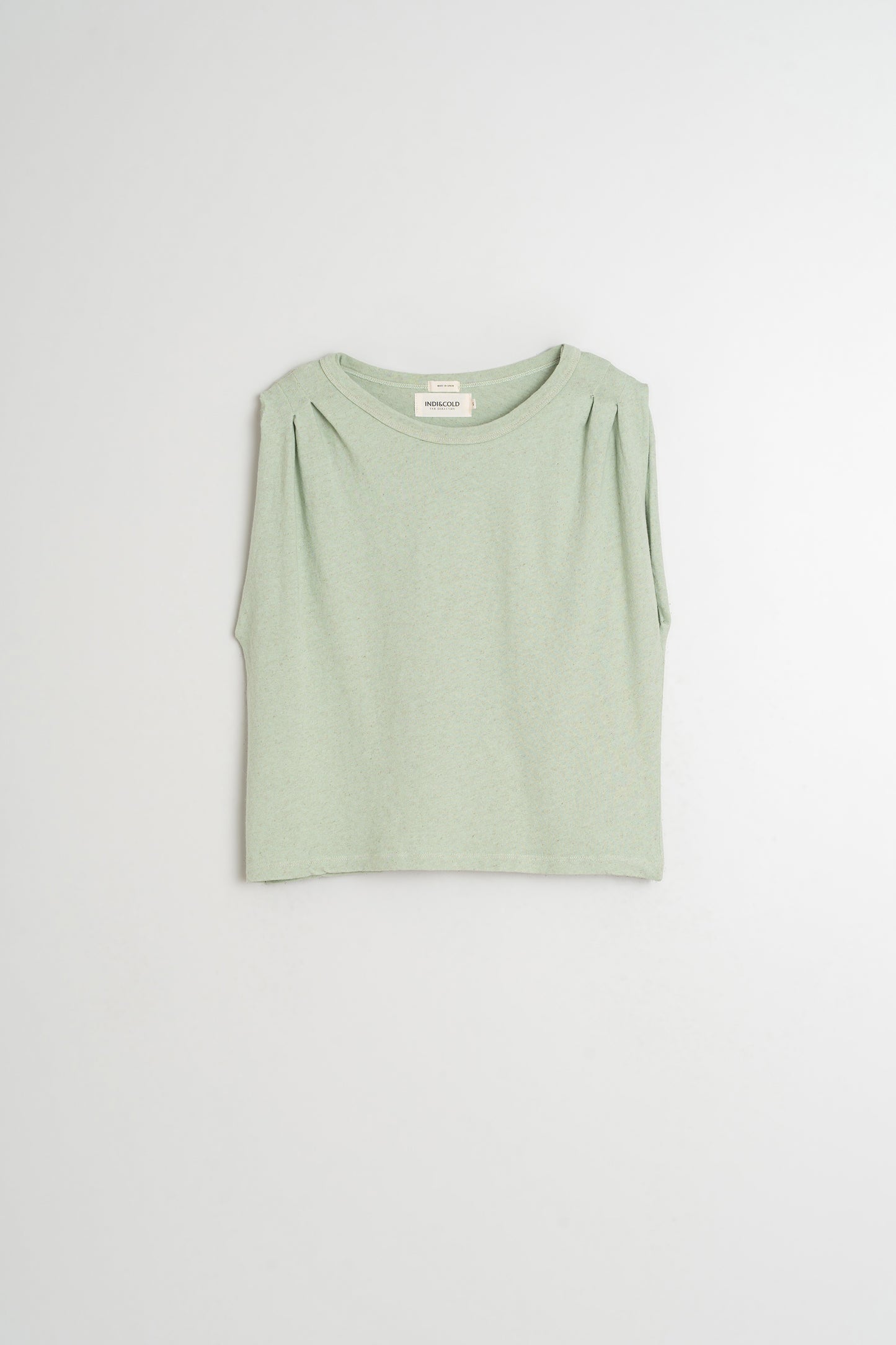 PLEATED MELANGE T-SHIRT