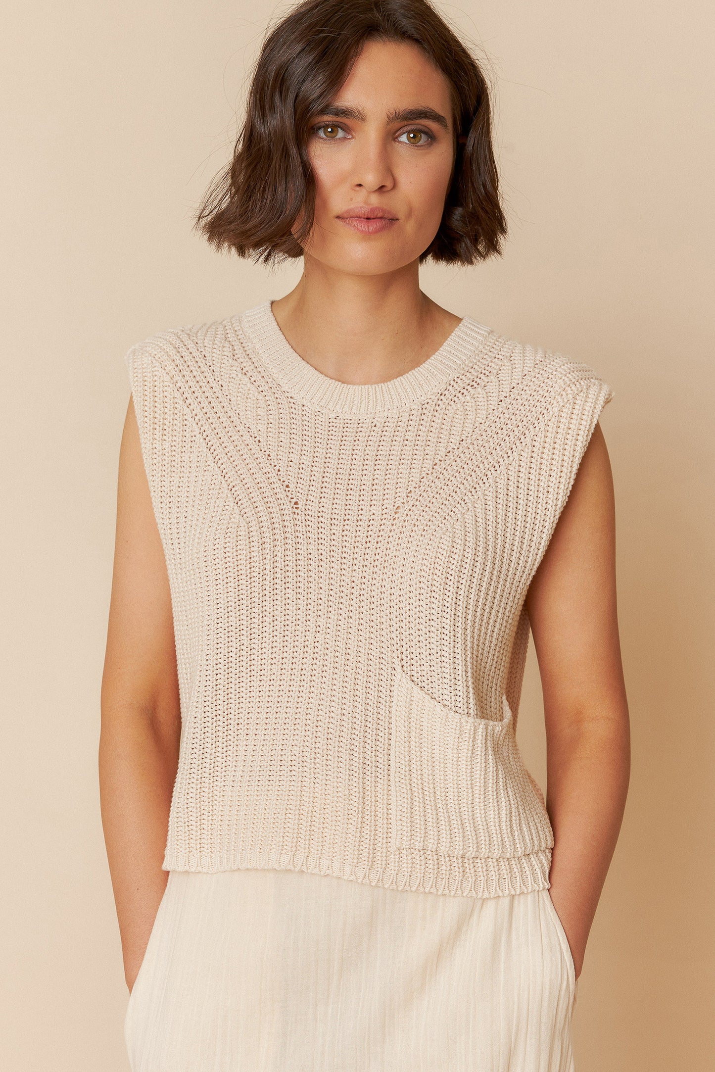 [CL] ENGLISH RIB KNIT VEST