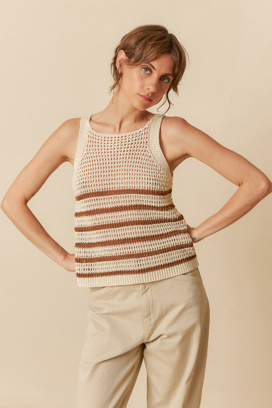 [CL] STRIPES KNIT T-SHIRT