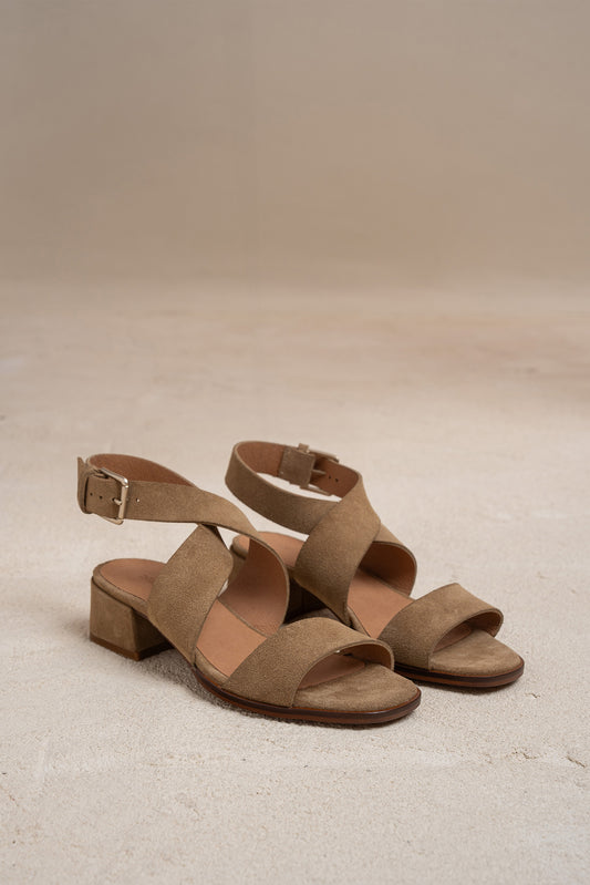 CROSSED SUEDE SANDALS