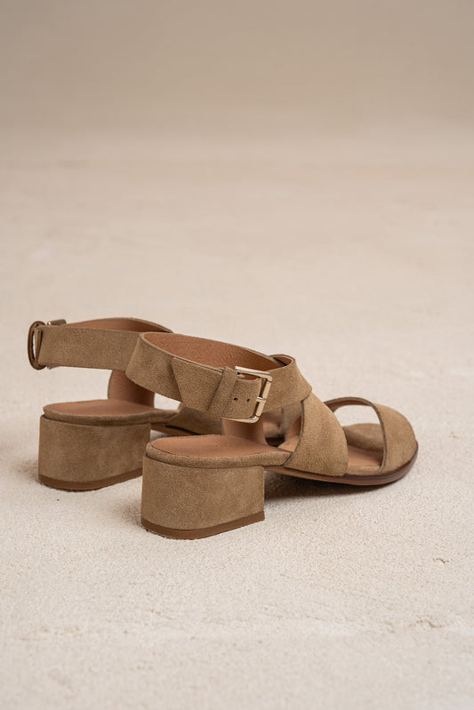 CROSSED SUEDE SANDALS