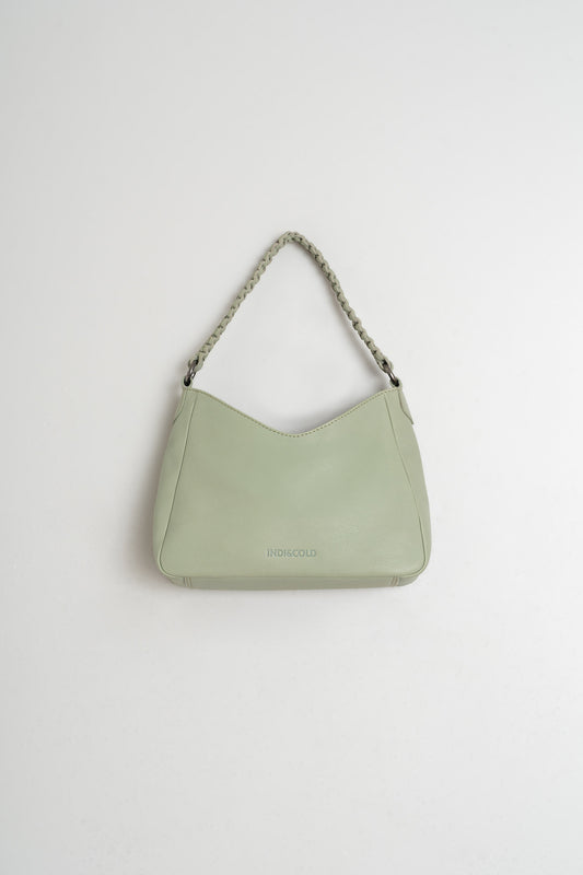 LEATHER BAG WITH BRAIDED HANDLE