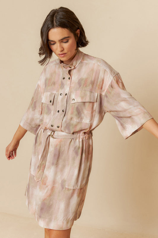 WATERCOLOR PRINT DRESS