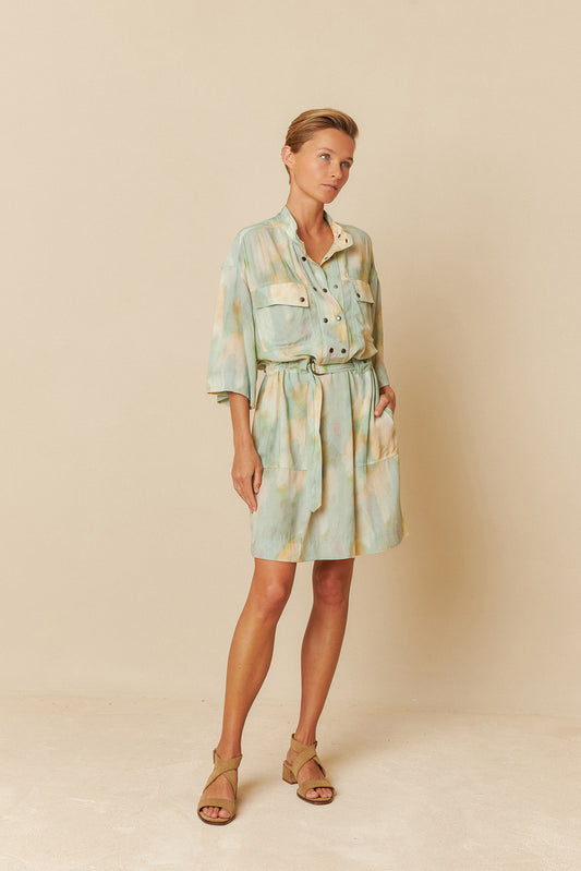 WATERCOLOR PRINT DRESS