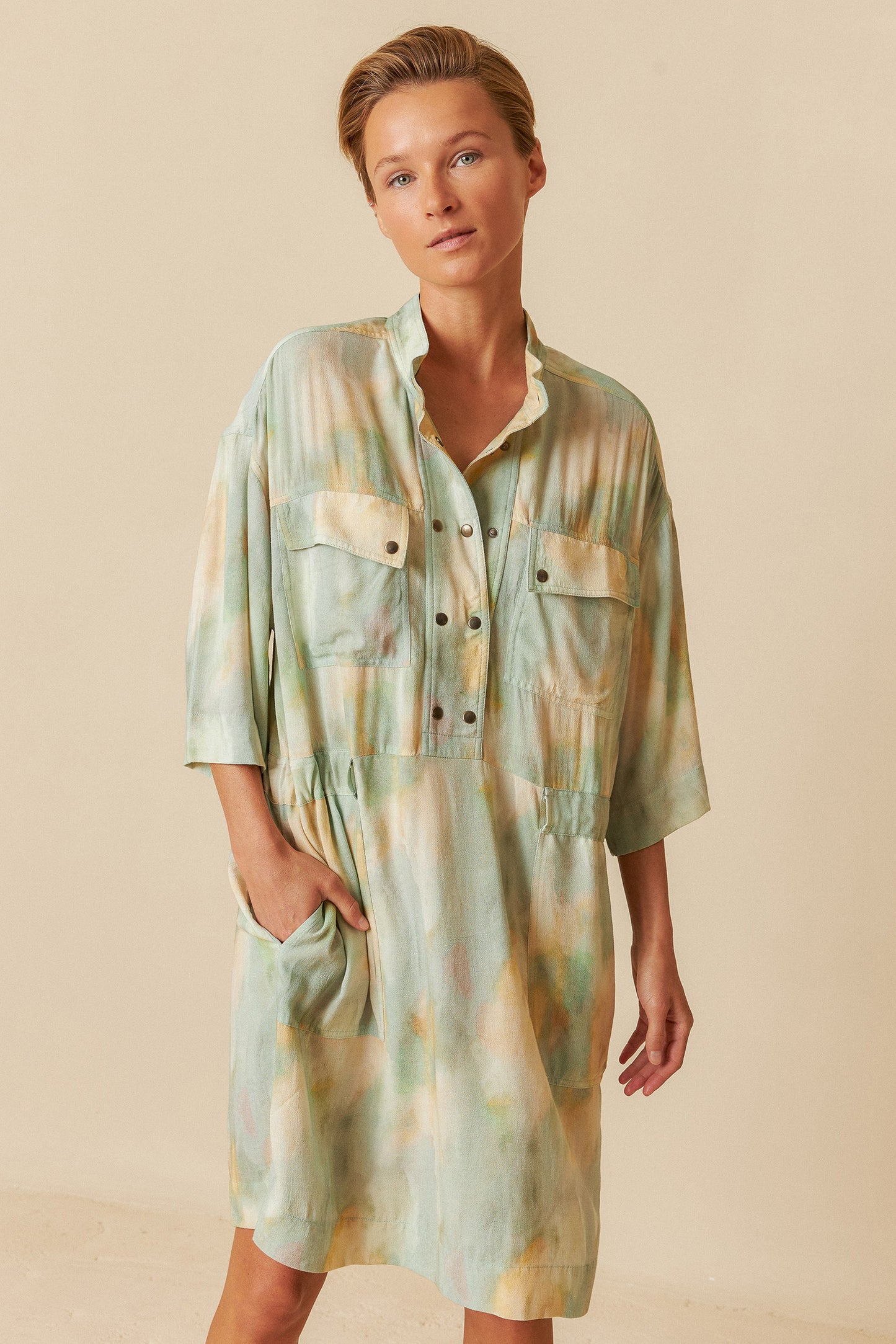 WATERCOLOR PRINT DRESS
