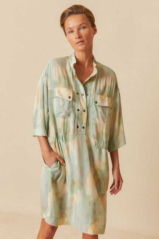 WATERCOLOR PRINT DRESS