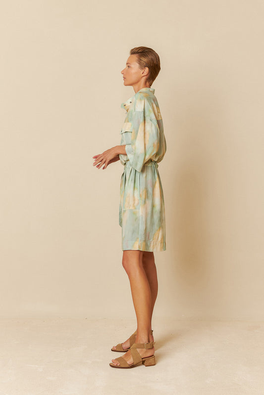 WATERCOLOR PRINT DRESS