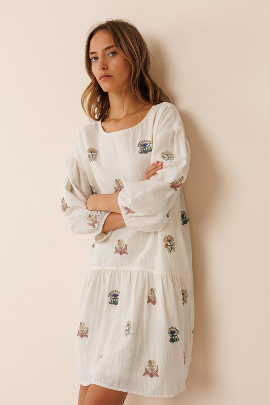 MULTI-COLOR EMBROIDERED DRESS