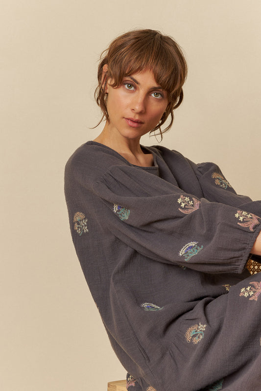 MULTI-COLOR EMBROIDERED DRESS