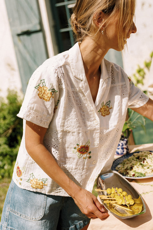[CL] EMBROIDERED PATCH SHIRT