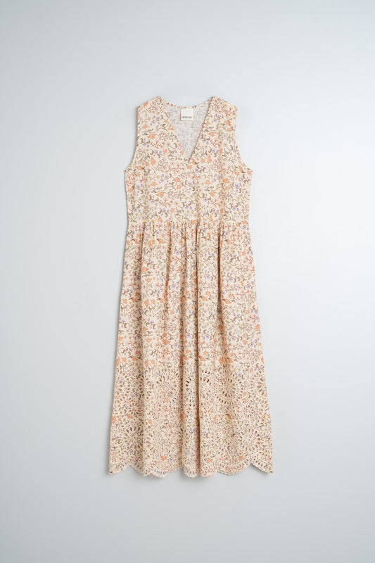 EMBROIDERED POPLIN DRESS