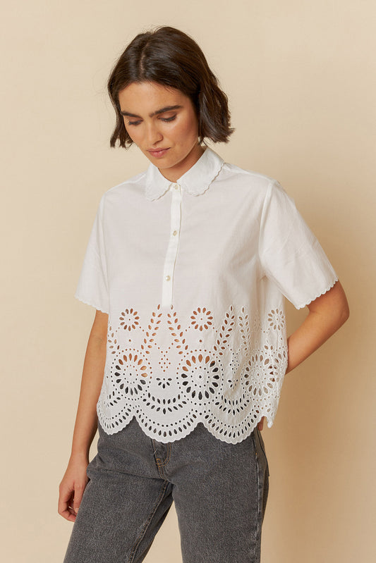 [CL] POPLIN EMBROIDERED SHIRT