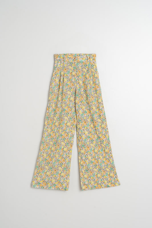 PLEATED WIDE LEG PANTS