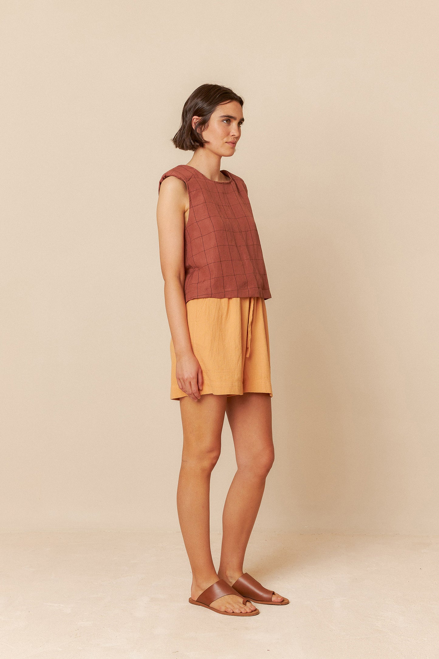 WINDOWPANE CHECK CROP TOP