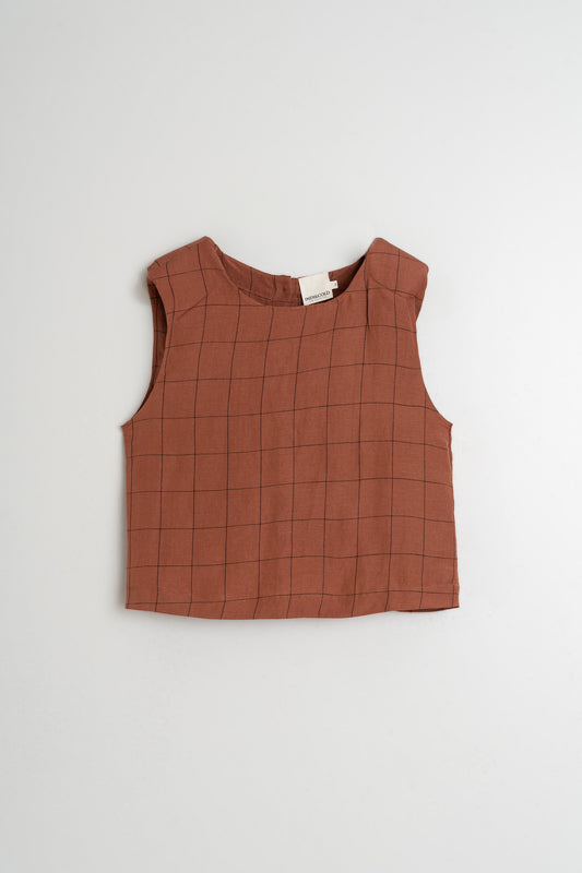 WINDOWPANE CHECK CROP TOP