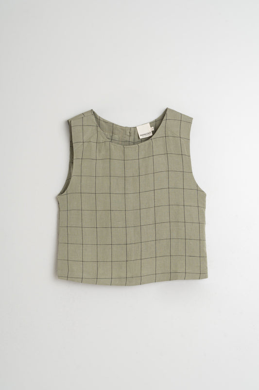 WINDOWPANE CHECK CROP TOP