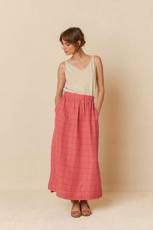 WINDOWPANE CHECK SKIRT