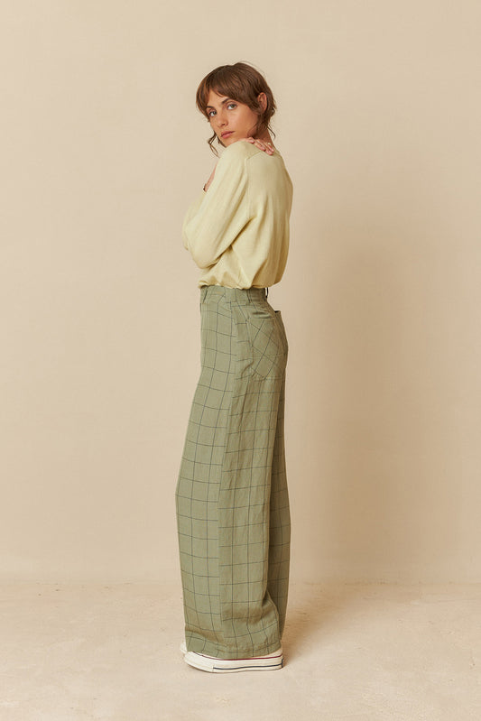 WINDOWPANE CHECK PANTS