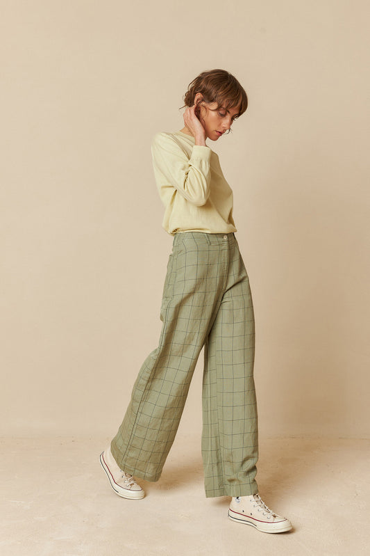 WINDOWPANE CHECK PANTS