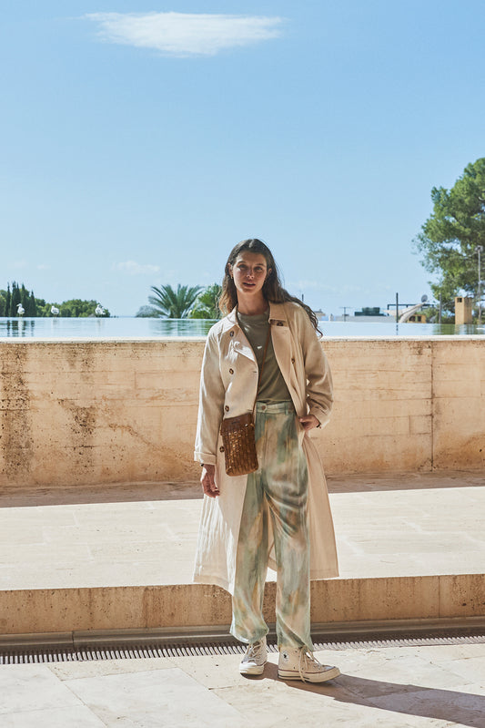 FLUID SATIN TRENCH COAT