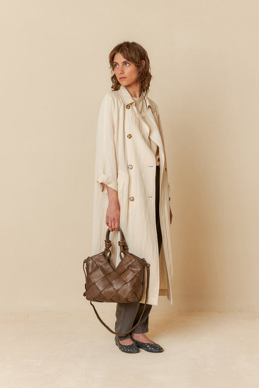 FLUID SATIN TRENCH COAT