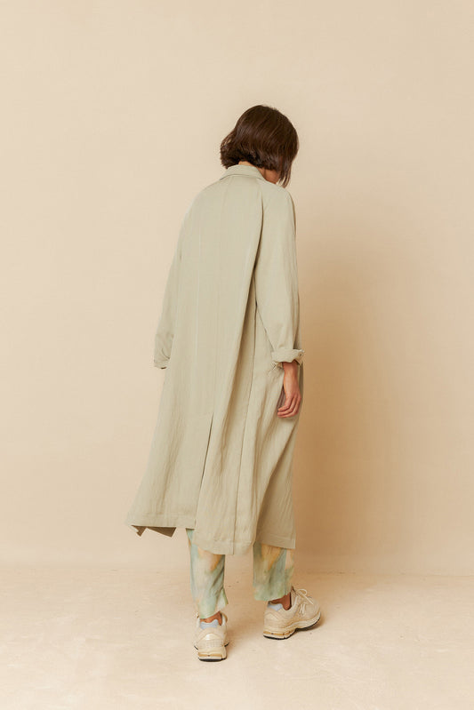 FLUID SATIN TRENCH COAT