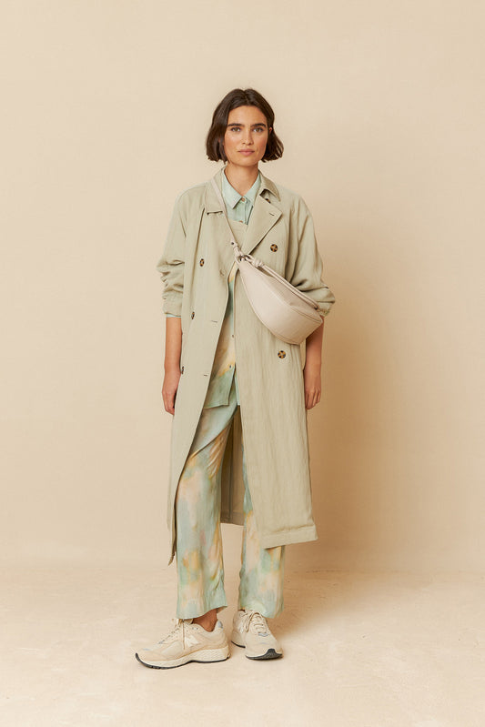 FLUID SATIN TRENCH COAT